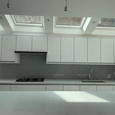 100% Fine Sparkle – Platinum Silver Splashback - Bespoke