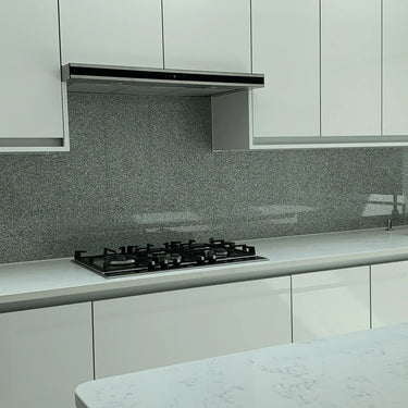 100% Fine Sparkle – Platinum Silver Splashback - Bespoke