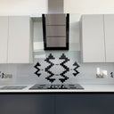Black Pixel Stencil - Metallic Splashback - Bespoke - CreoGlass®