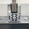 Black Pixel Stencil - Metallic Splashback - Bespoke - CreoGlass®