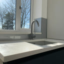 Black Pixel Stencil - Metallic Splashback - Bespoke - CreoGlass®