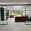 Urban Grid – Double Sliding Glass Doors with Two Side Panels – PMF - CreoGlass®