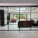 Urban Grid – Double Sliding Glass Doors with Two Side Panels – PMF - CreoGlass®