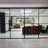 Urban Grid – Double Sliding Glass Doors with Two Side Panels – PMF - CreoGlass®