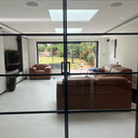 Urban Grid – Double Sliding Glass Doors with Two Side Panels – PMF - CreoGlass®