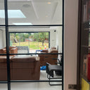 Urban Grid – Double Sliding Glass Doors with Two Side Panels – PMF - CreoGlass®