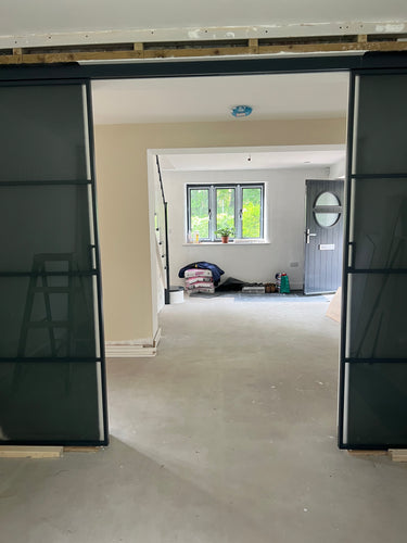 Frost Grid - Double Sliding Glass Door - PMF - CreoGlass®