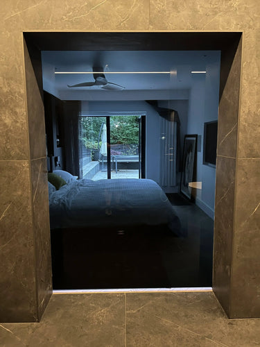 Midnight Black – Single Sliding Glass Door – Frameless - CreoGlass®