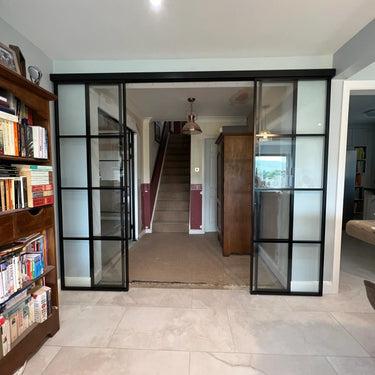 Loft Line – Double Sliding Glass Doors with Two Side Panels – PMF - CreoGlass®