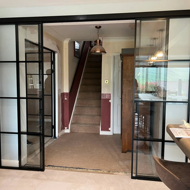 Loft Line – Double Sliding Glass Doors with Two Side Panels – PMF - CreoGlass®