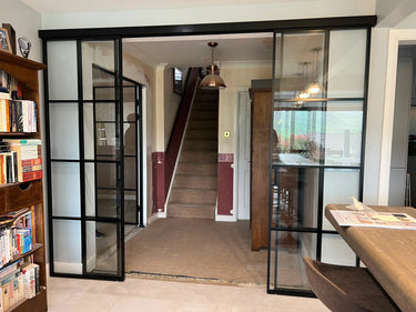 Loft Line – Double Sliding Glass Doors with Two Side Panels – PMF - CreoGlass®