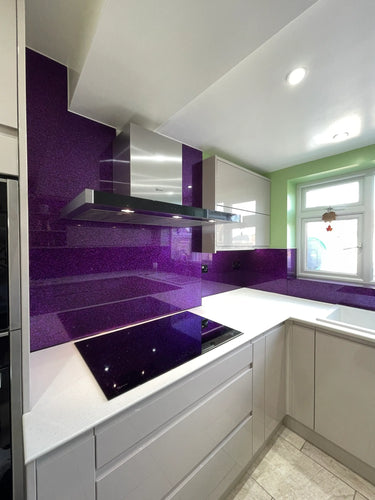 100% Luxury - Purple Haze Splashback - Bespoke - CreoGlass®
