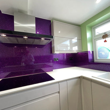 100% Luxury - Purple Haze Splashback - Bespoke - CreoGlass®