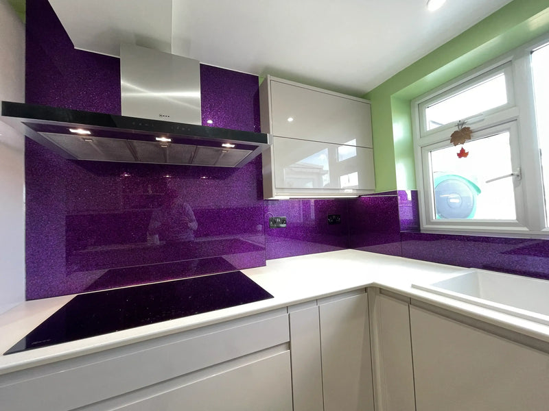 100% Luxury - Purple Haze Splashback - Bespoke - CreoGlass®