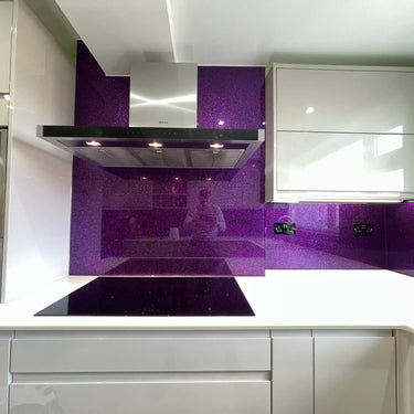 100% Luxury - Purple Haze Splashback - Bespoke - CreoGlass®