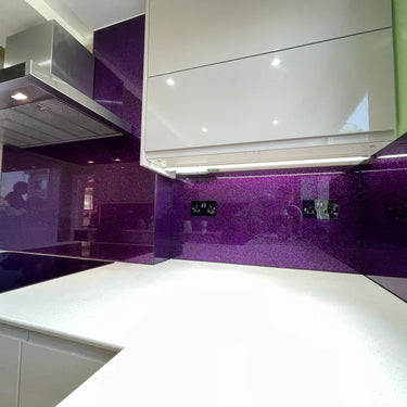 100% Luxury - Purple Haze Splashback - Bespoke - CreoGlass®