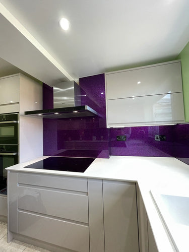 100% Luxury - Purple Haze Splashback - Bespoke - CreoGlass®