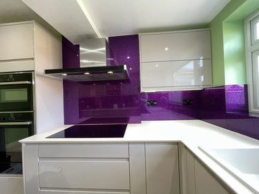 100% Luxury - Purple Haze Splashback - Bespoke - CreoGlass®