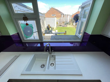 100% Luxury - Purple Haze Splashback - Bespoke - CreoGlass®