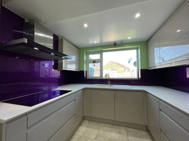100% Luxury - Purple Haze Splashback - Bespoke - CreoGlass®
