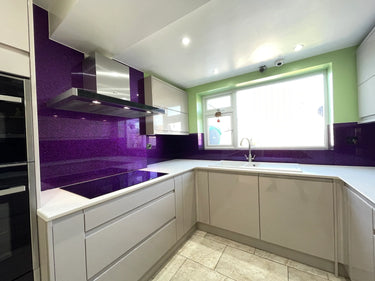 100% Luxury - Purple Haze Splashback - Bespoke - CreoGlass®