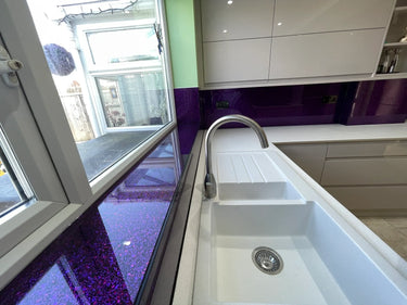100% Luxury - Purple Haze Splashback - Bespoke - CreoGlass®