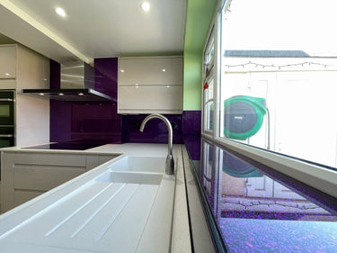 100% Luxury - Purple Haze Splashback - Bespoke - CreoGlass®