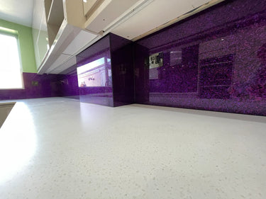 100% Luxury - Purple Haze Splashback - Bespoke - CreoGlass®