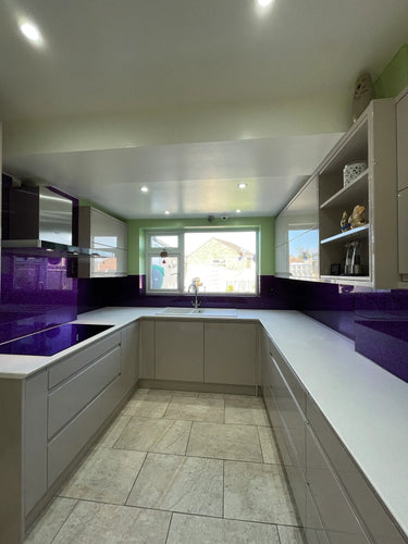 100% Luxury - Purple Haze Splashback - Bespoke - CreoGlass®