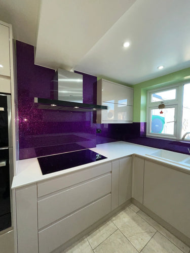 100% Luxury - Purple Haze Splashback - Bespoke - CreoGlass®