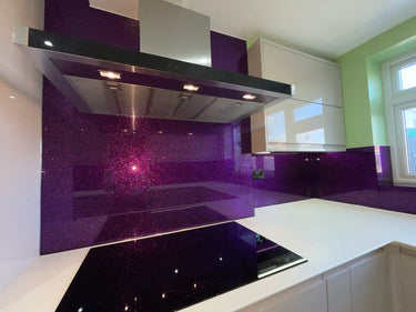 100% Luxury - Purple Haze Splashback - Bespoke - CreoGlass®
