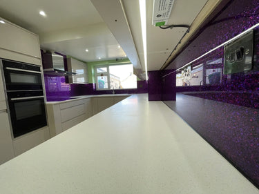 100% Luxury - Purple Haze Splashback - Bespoke - CreoGlass®