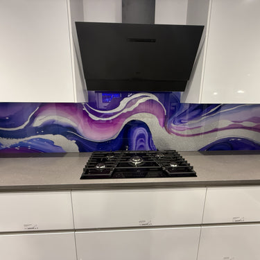 "Novara" - Purple and Pink - Liquid Ink Extra Splashback - Bespoke - CreoGlass®