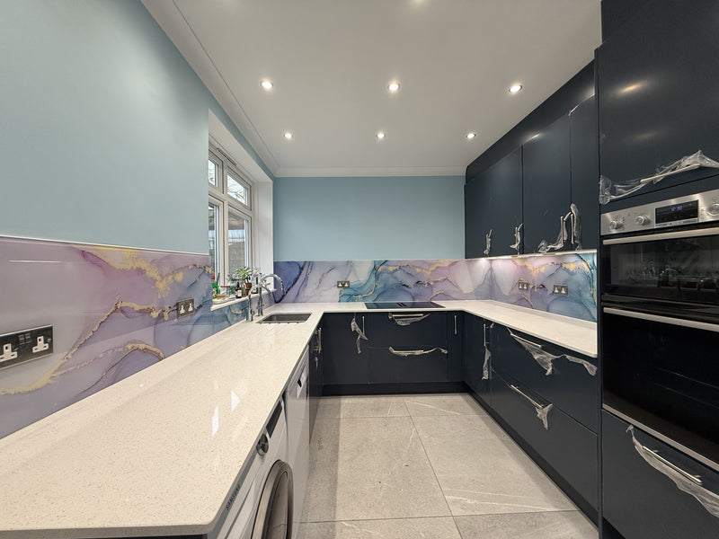 "Amara" - Blush Pastel - Liquid Ink Glass - Bespoke - CreoGlass®