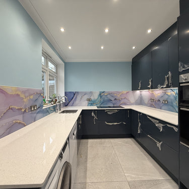 "Amara" - Blush Pastel - Liquid Ink Glass - Bespoke - CreoGlass®