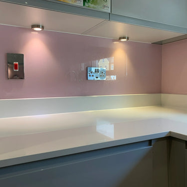 Powder Pink Colour Glass Splashback – Bespoke - CreoGlass®
