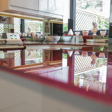 100% Luxury Crimson Sparkle 10mm Glass Worktop - CreoGlass®