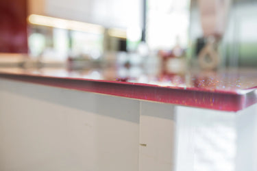 100% Luxury Crimson Sparkle 10mm Glass Worktop - CreoGlass®