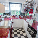 100% Luxury Crimson Sparkle 10mm Glass Worktop - CreoGlass®