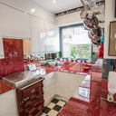 100% Luxury Crimson Sparkle 10mm Glass Worktop - CreoGlass®