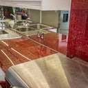 100% Luxury Crimson Sparkle 10mm Glass Worktop - CreoGlass®