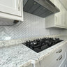 Herringbone Grey Printed Glass Splashback - Bespoke - CreoGlass®