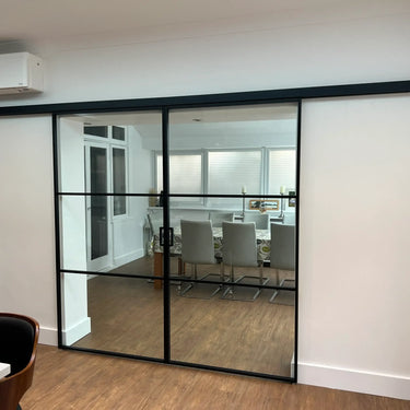 Deco Grid – Double Sliding Glass Doors – PMF - CreoGlass®