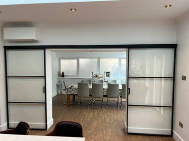 Deco Grid – Double Sliding Glass Doors – PMF - CreoGlass®