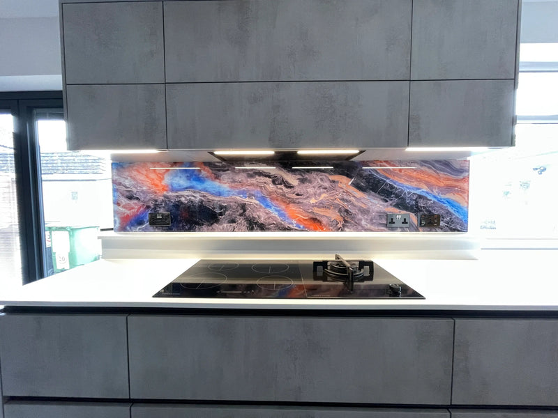Quantum Flare – Abstract Printed Splashback – Bespoke - CreoGlass®