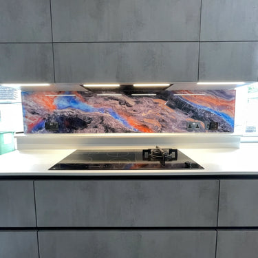 Quantum Flare – Abstract Printed Splashback – Bespoke - CreoGlass®