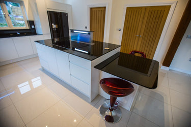 Obsidian Thread 10mm Fibres Worktop - CreoGlass®