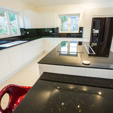 Obsidian Thread 10mm Fibres Worktop - CreoGlass®