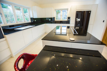 Obsidian Thread 10mm Fibres Worktop - CreoGlass®