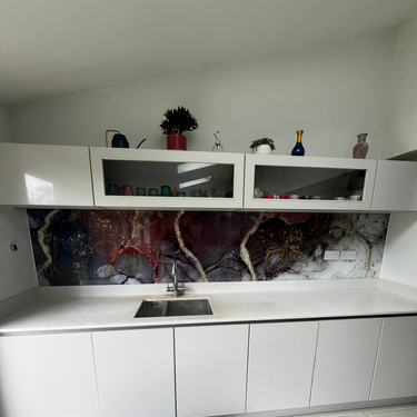 Volcanic Drift – Abstract Printed Splashback – Bespoke - CreoGlass®